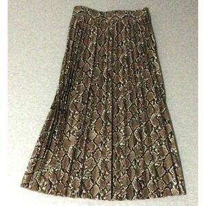 ZARA Faux Leather accordion Skirt Snake Skin Print Animal Size small